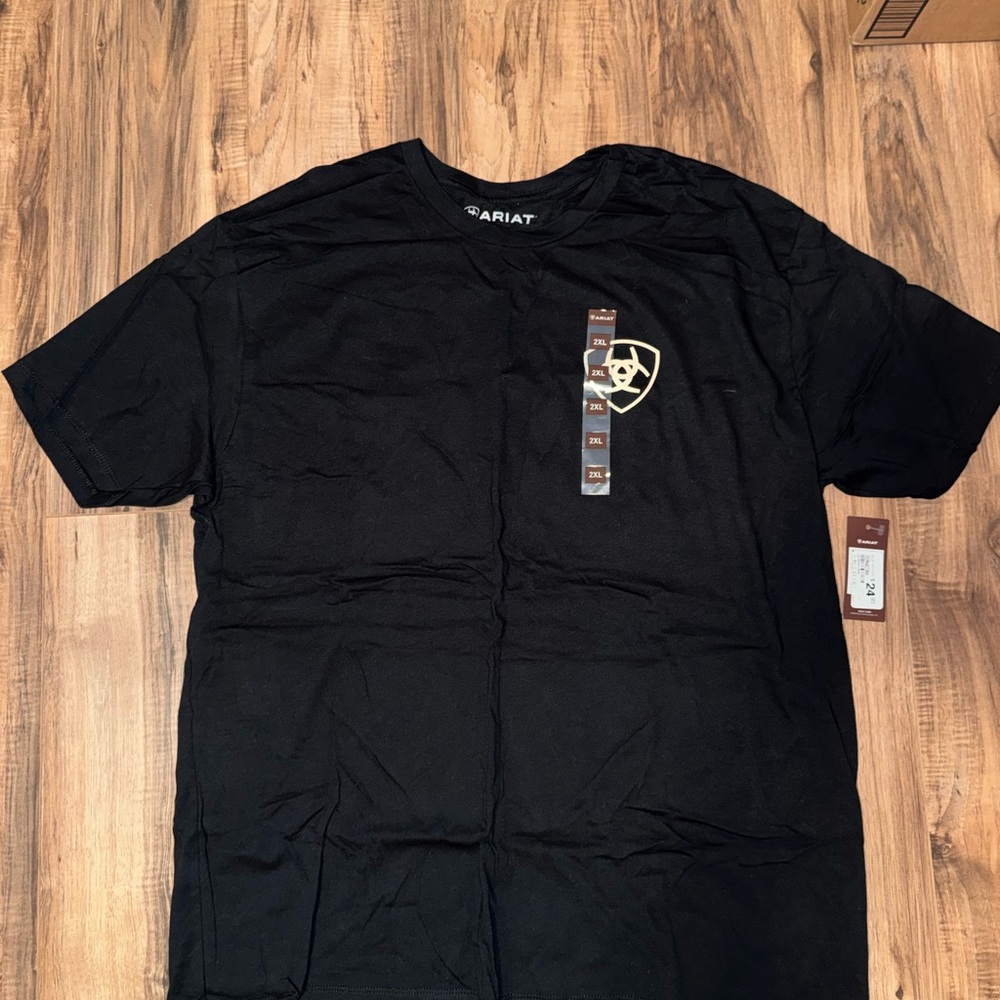 Ariat Men's Black Tee with Gold Logo